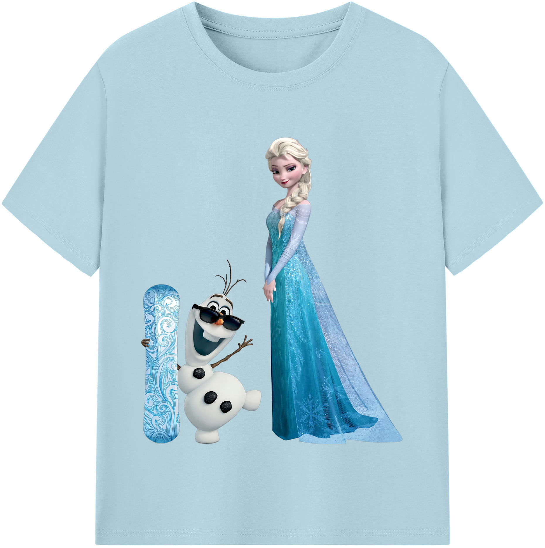 （画像用） アナと雪の女王 アンナ エルサ Frozen Anna Elsa 綿100％半袖Tシャツ（フロントプリント）